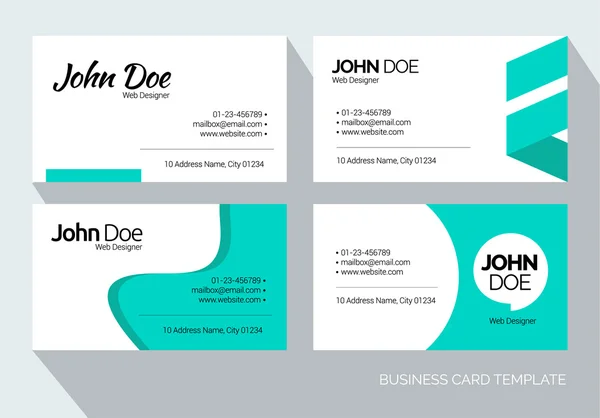 Green Abstract Business card set Vector graphic design template — 스톡 벡터