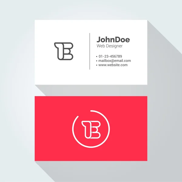 E Simple Letter Minimal alphabet linear logo. Business card template. — Stockový vektor