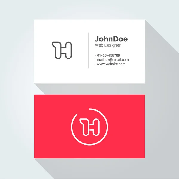 H Simple Letter Minimal alphabet linear logo. Business card template. — Stockový vektor