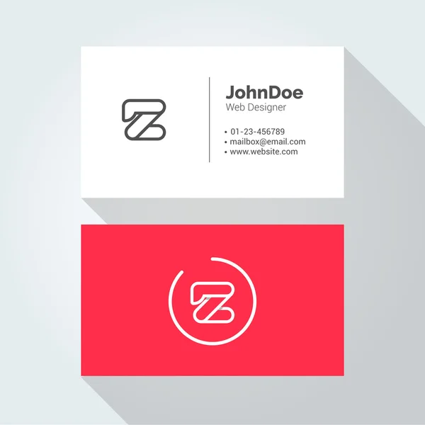 Z Letra simple Logotipo lineal mínimo del alfabeto. plantilla de tarjeta de visita . — Vector de stock