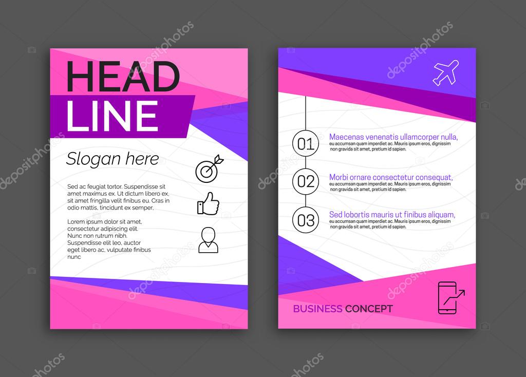 Abstract Pink Color Business brochure flyer design layout template in A4 size v1