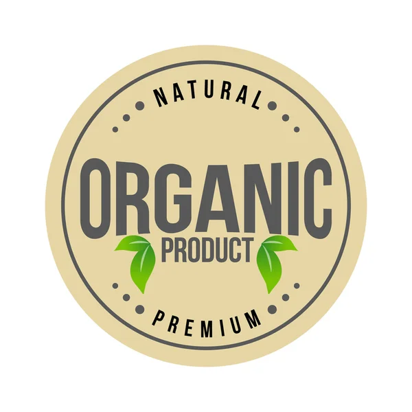 Органічна натуральна екологія логотип продукту значок, ізольований на білому тлі — стоковий вектор