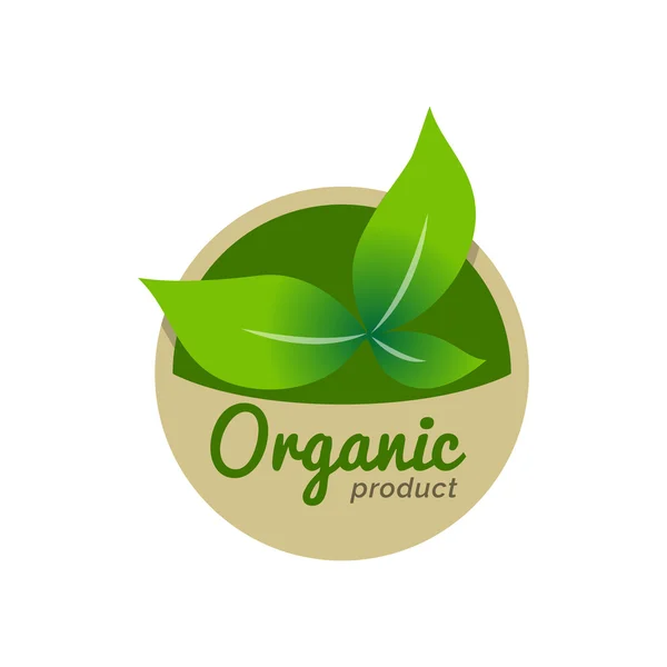 Organic Natural Ecology logo icon Label, isolado em fundo branco — Vetor de Stock