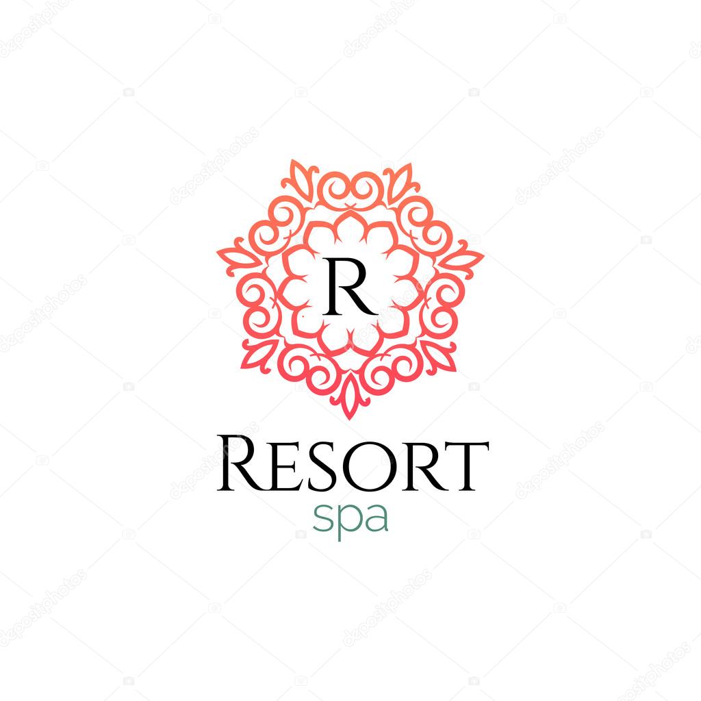 Abstract Luxury Modern Ornament Resort Spa Logo icon, Isolated in White Background