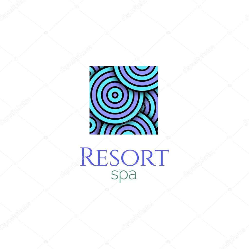 Abstract Colorful Circle Modern Resort Spa Logo icon, Isolated in White Background