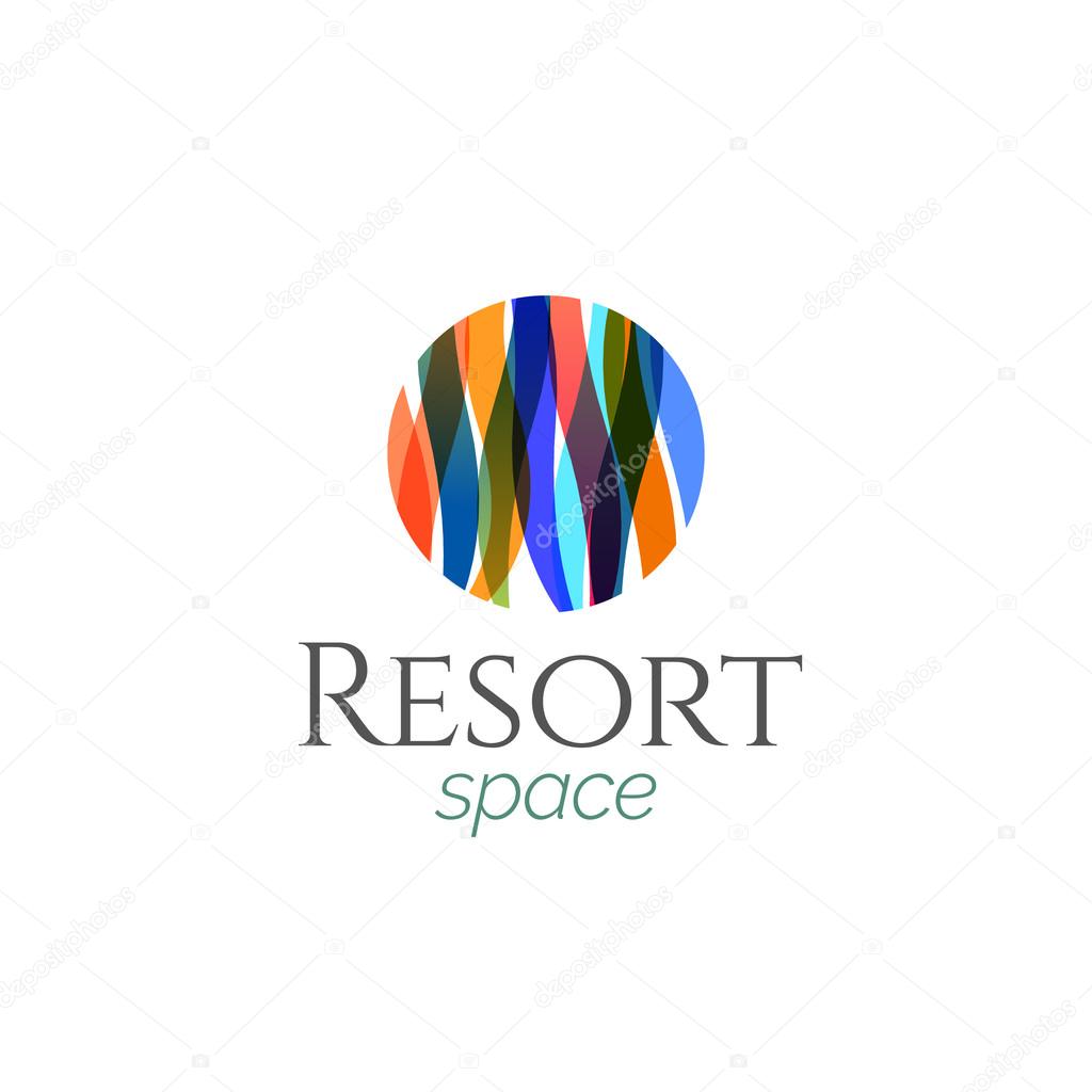 Abstract Colorful Modern Resort Spa Logo icon, Isolated in White Background