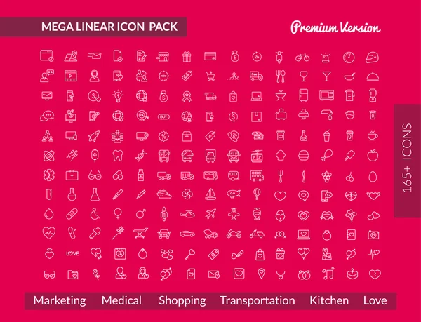 Lineáris Mega pack ikon szett 2 — Stock Vector