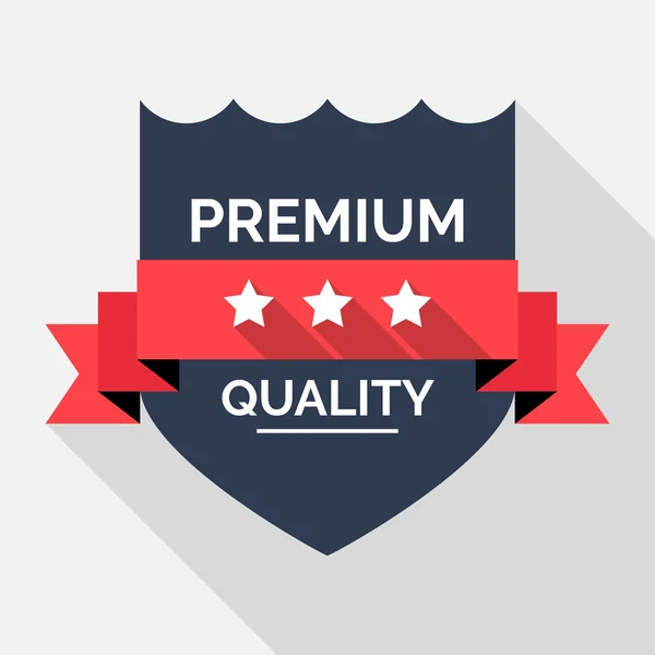 Flat-Ui-Premium-Quality-badge-label-in-red-blue — Vector de stock