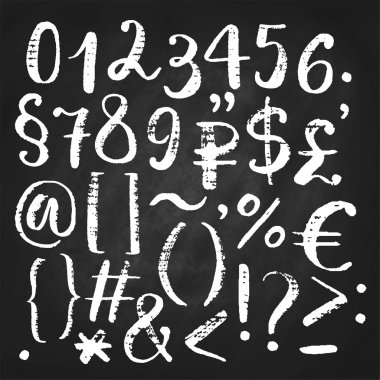 Elle çizilmiş kaligrafi numaraları