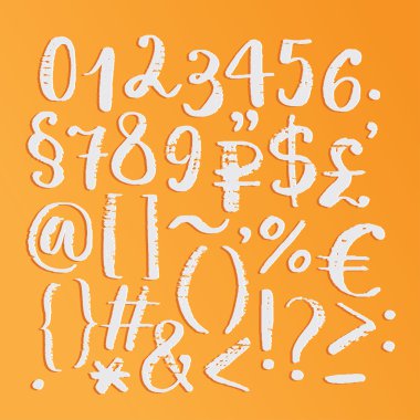 Elle çizilmiş kaligrafi numaraları