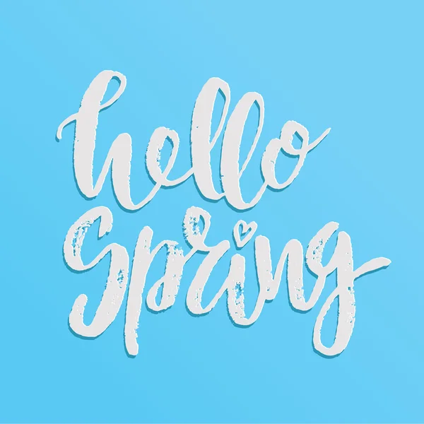 Letras manuscritas Hello spring —  Vetores de Stock