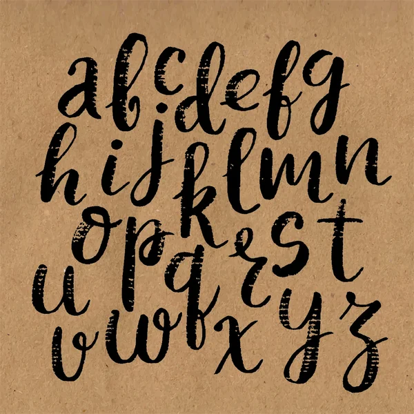 Αλφάβητο, γραμμένη με στυλό βούρτσα. — Διανυσματικό Αρχείο