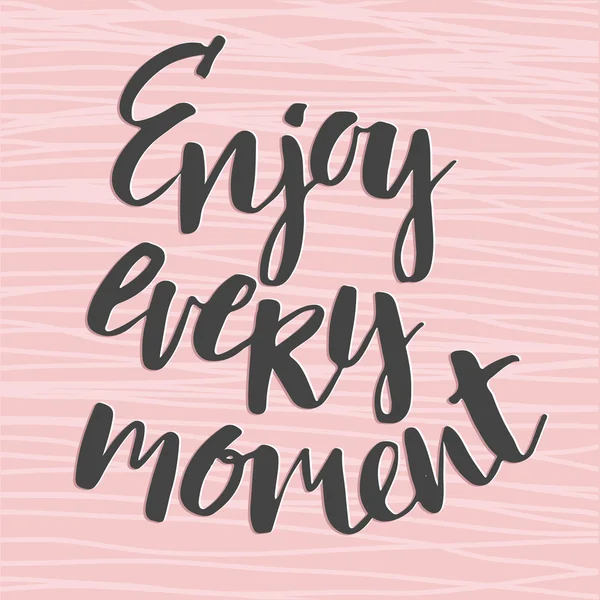 Handwritten "Enjoy every moment " — Stok Vektör