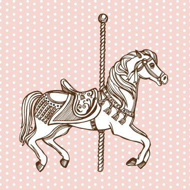 Hand drawn carousel horse clipart