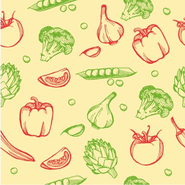 Elle çizilmiş doodle sebze