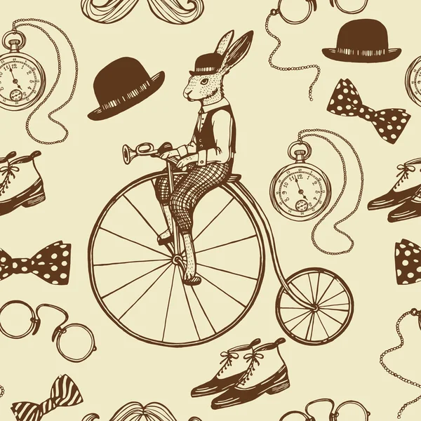 Ensemble homme vintage dessiné à la main — Image vectorielle