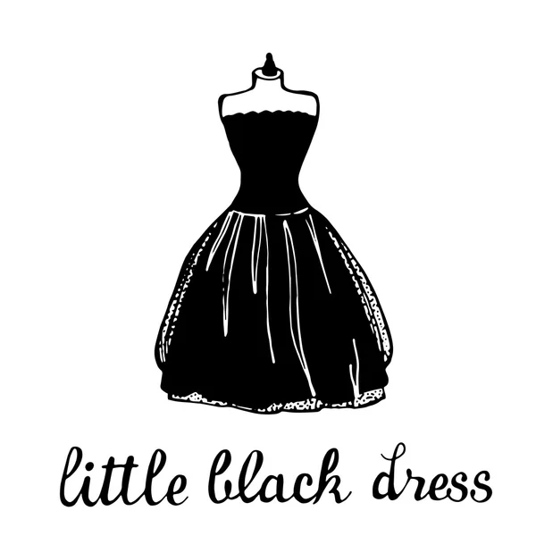 Vintage black dress — Stock Vector