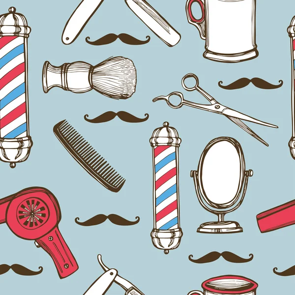 Conjunto de barbearia retro —  Vetores de Stock