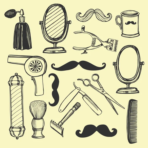 Retro barbershop set — Stock Vector