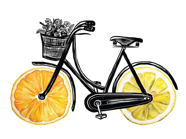 Vélo sur fond blanc — Image vectorielle