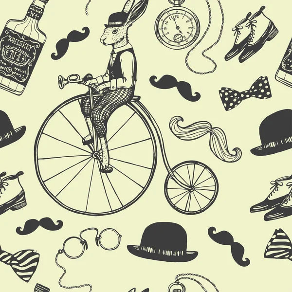 Hand drawn vintage gentleman set Royalty Free Stock Vectors