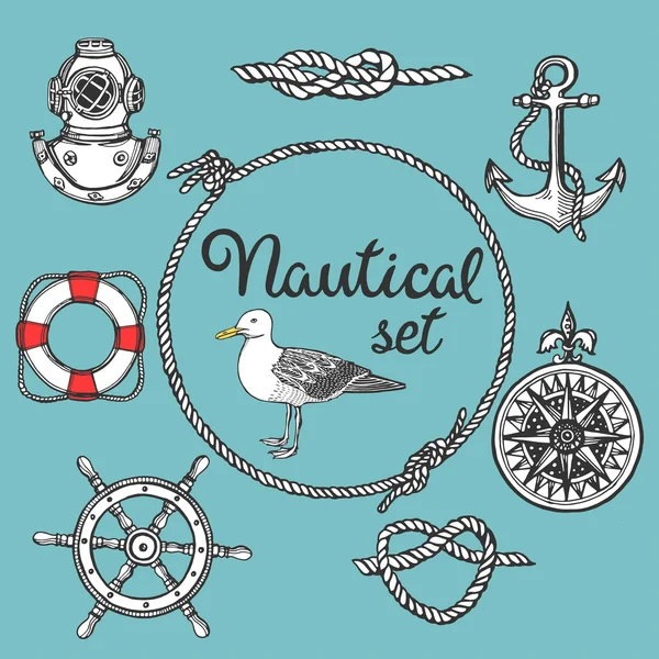 Nautical vintage set. — Stock Vector