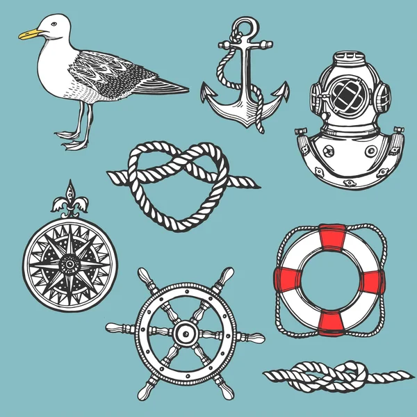 Nautical vintage set — Stock Vector