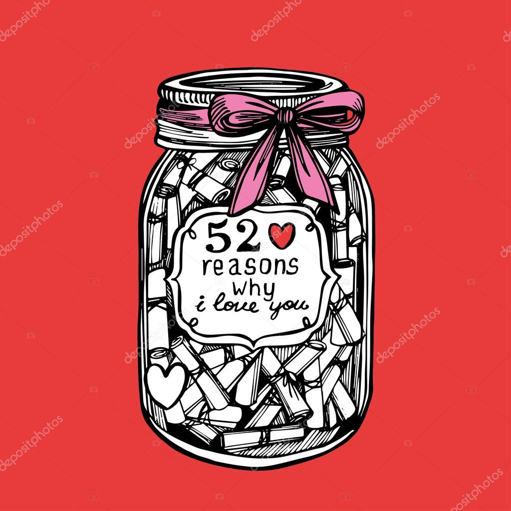 Hand Drawn Valentine Jar With Words Of Love V R Von A_bachelorette Hand Drawn Valentine Jar With Words Of Love V R Von A_bachelorette