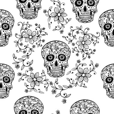 Kafatası ile çiçek süsleme