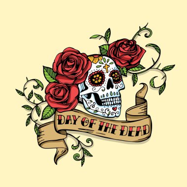 Elle çizilmiş gün ölü Meksikalı