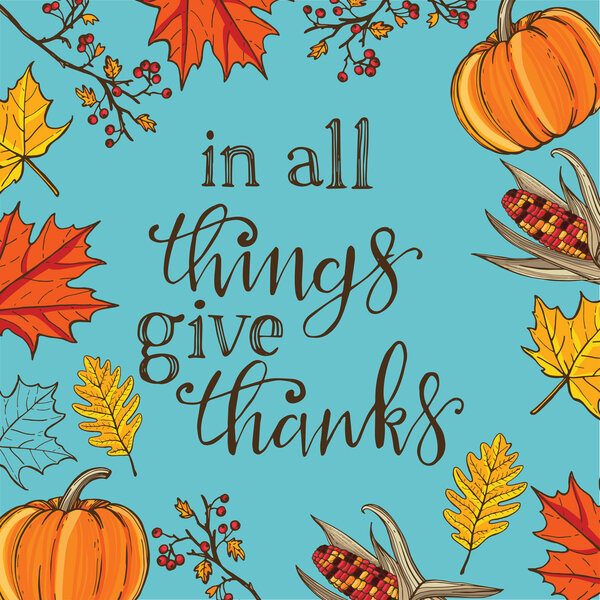 Винтажная открытка на День Благодарения
.