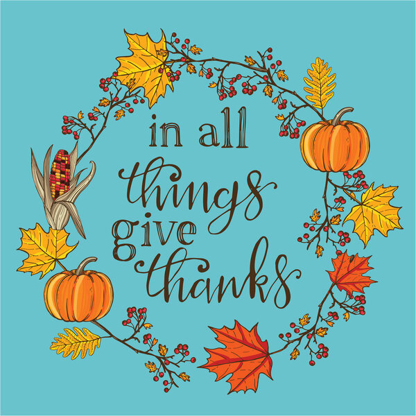 Винтажная открытка на День Благодарения
.