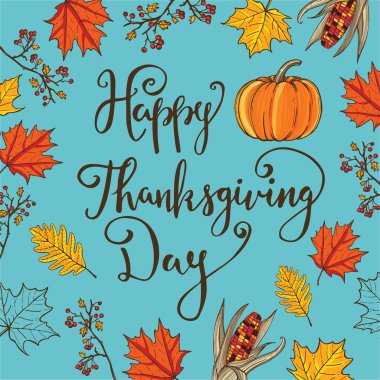 Şükran günü vintage kartı