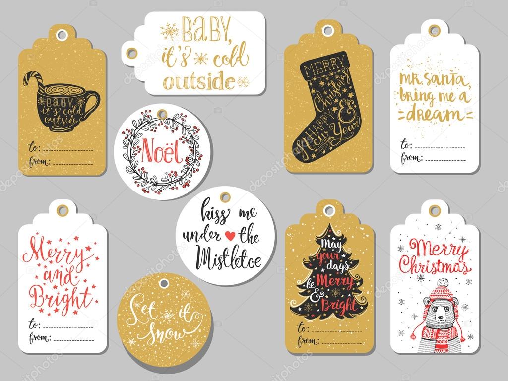 Christmas hand drawn gift tags