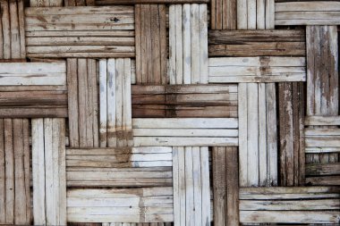 Yerli Tay tarzında bambu duvar. Bambu desen sepetçilik el yapımı