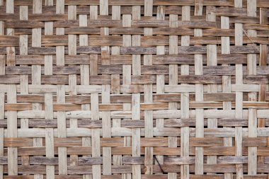 Yerli Tay tarzında bambu duvar. Bambu desen sepetçilik el yapımı