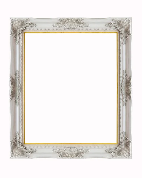 Zilveren afbeeldingsframe geïsoleerd op witte achtergrond — Stockfoto