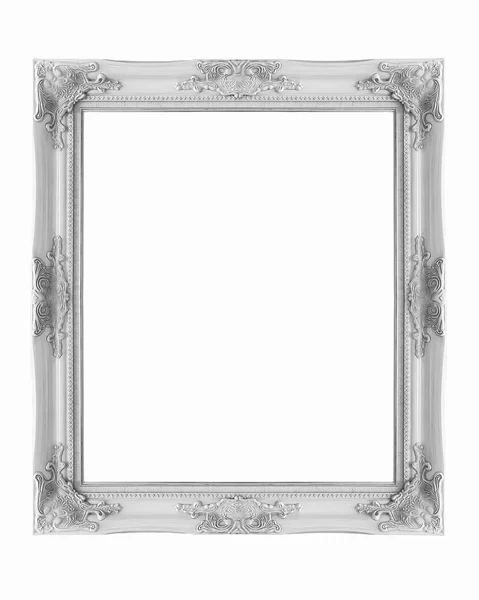 Quadro de imagem de prata isolado no fundo branco — Fotografia de Stock