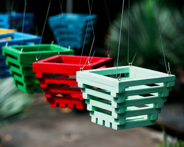 Colorful of hanging planter in the garden — Stock Photo, Image