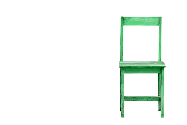 Chaise en bois vert isolé sur fond blanc — Photo