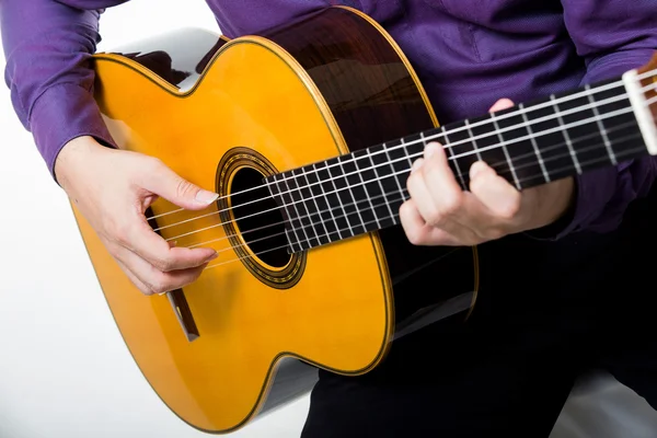 Acoustic guitar guitarist man classical. Classic player music play Stock Photo