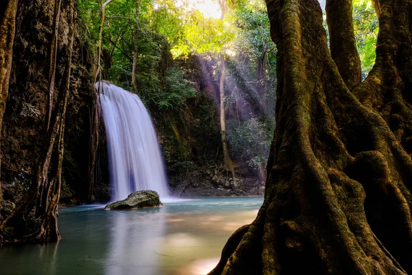 Etage Cascade Erawan Dans Parc National Thaïlande — Photo
