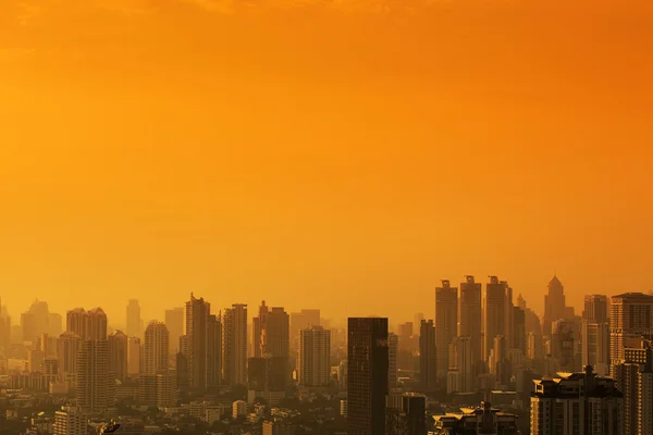 Vista aérea de Bangkok al atardecer — Foto de Stock