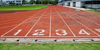Lane athletics track number 1-4. clipart