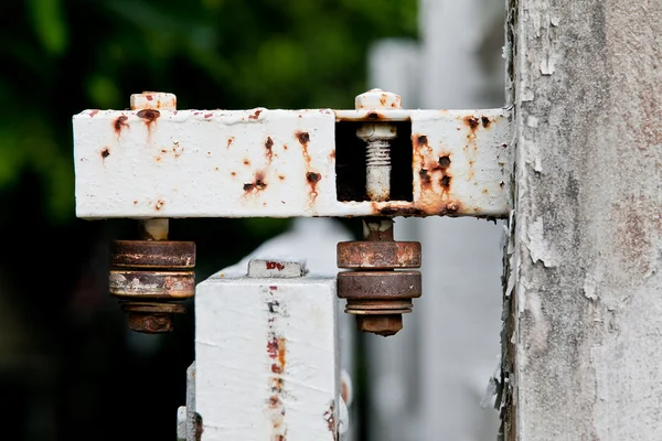 Steel wheel old Rust door — Stock Photo, Image