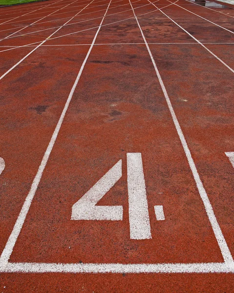 Lane athletics track number 4. — Stock Photo, Image