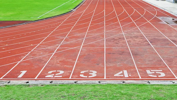 Lane athletics track number 1-5. — Stock Photo, Image
