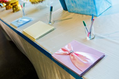 Wedding book signing. clipart