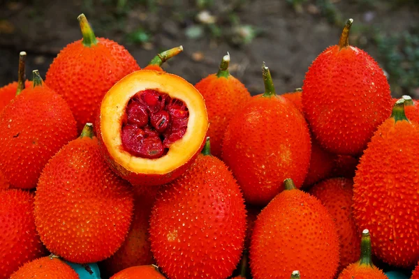 Gac fruit, Baby Jackfruit, Spiny Bitter Gourd, Sweet Grourd or C — Stock Photo, Image