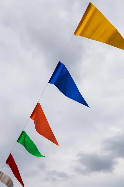 Colorful bunting flags against sky — Stock Photo, Image